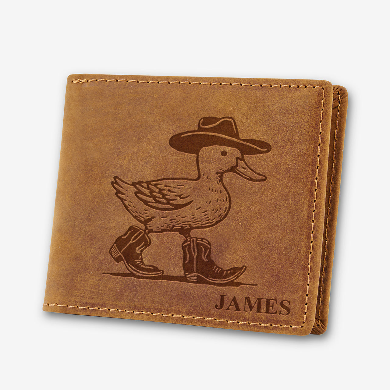 Personalized Vintage Leather Wallet_Goose