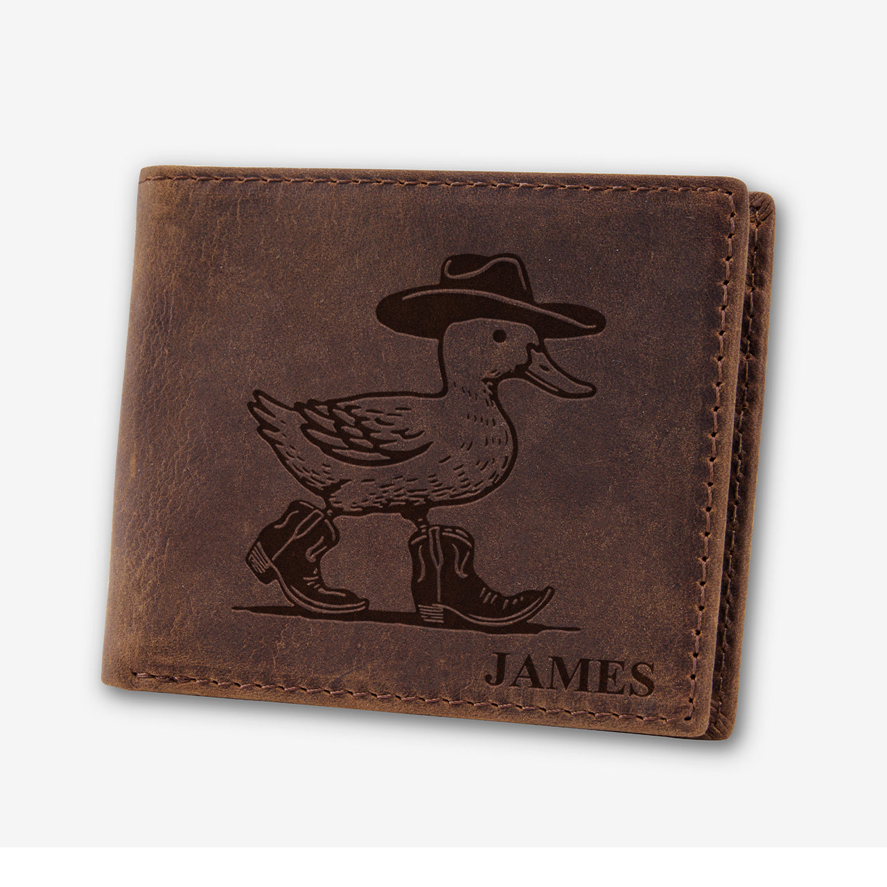 Personalized Vintage Leather Wallet_Goose