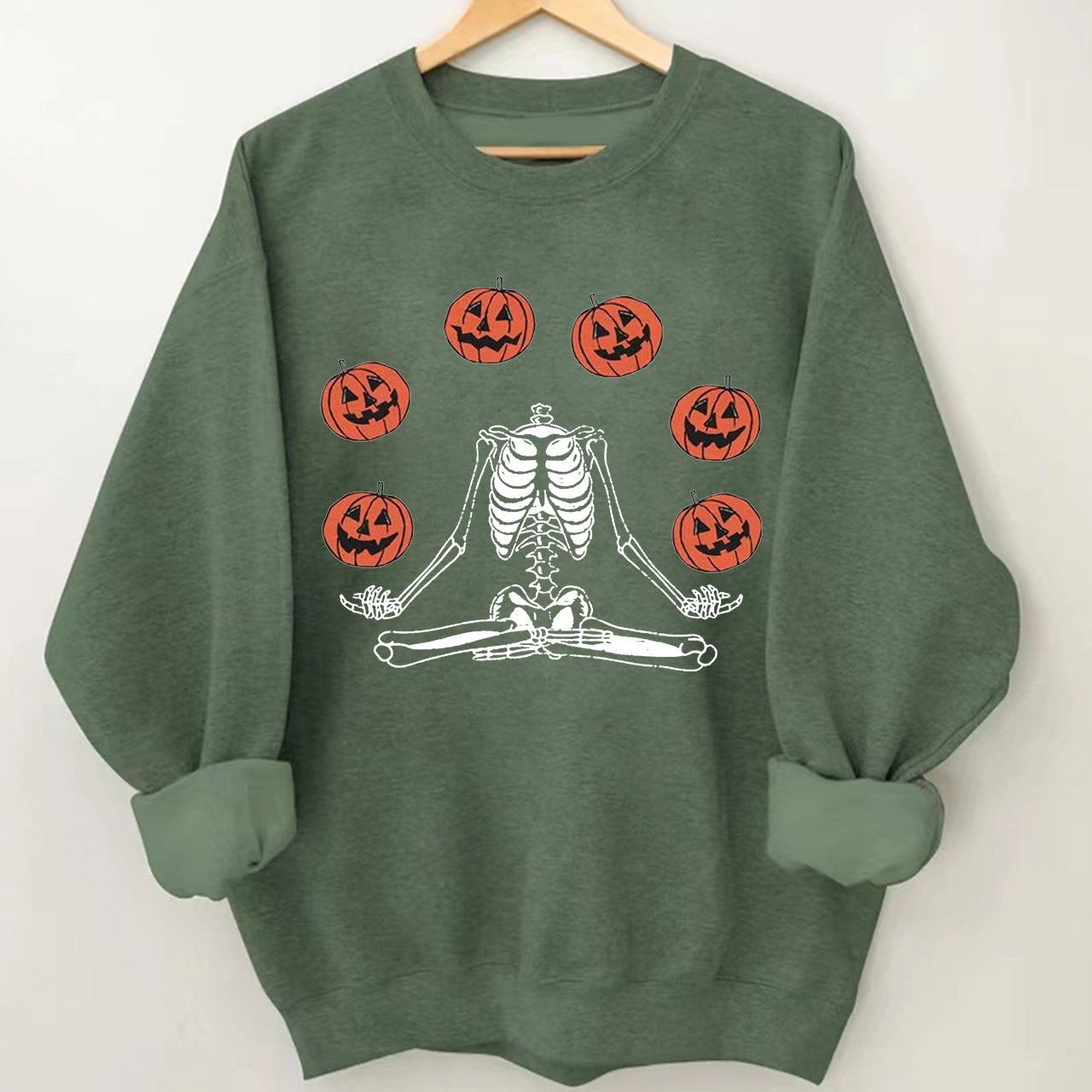 Pumpkin Skeleton Vintage Halloween Sweatshirt
