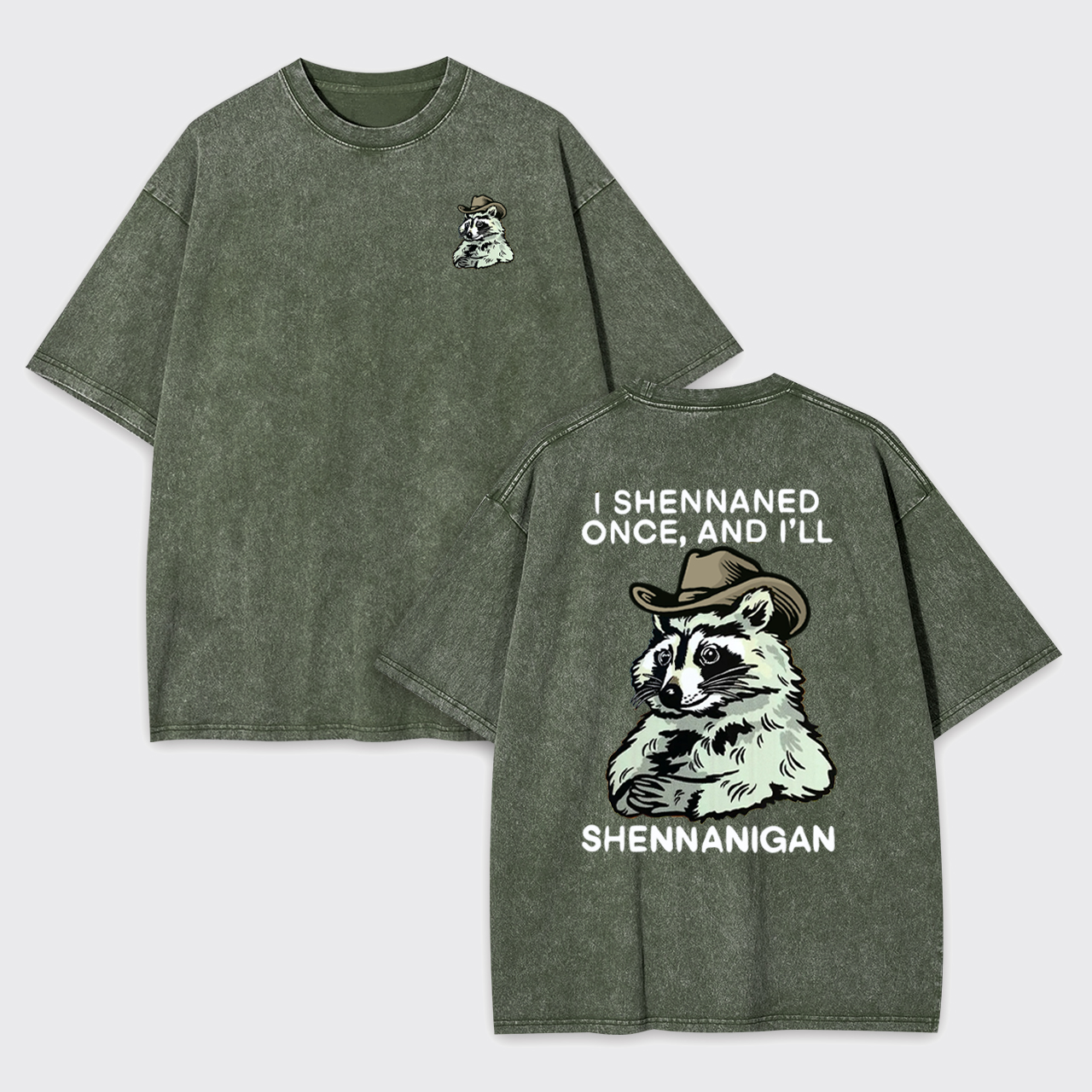 Shenanigan Trash Raccoon Sarcastic Garment-dye Tees