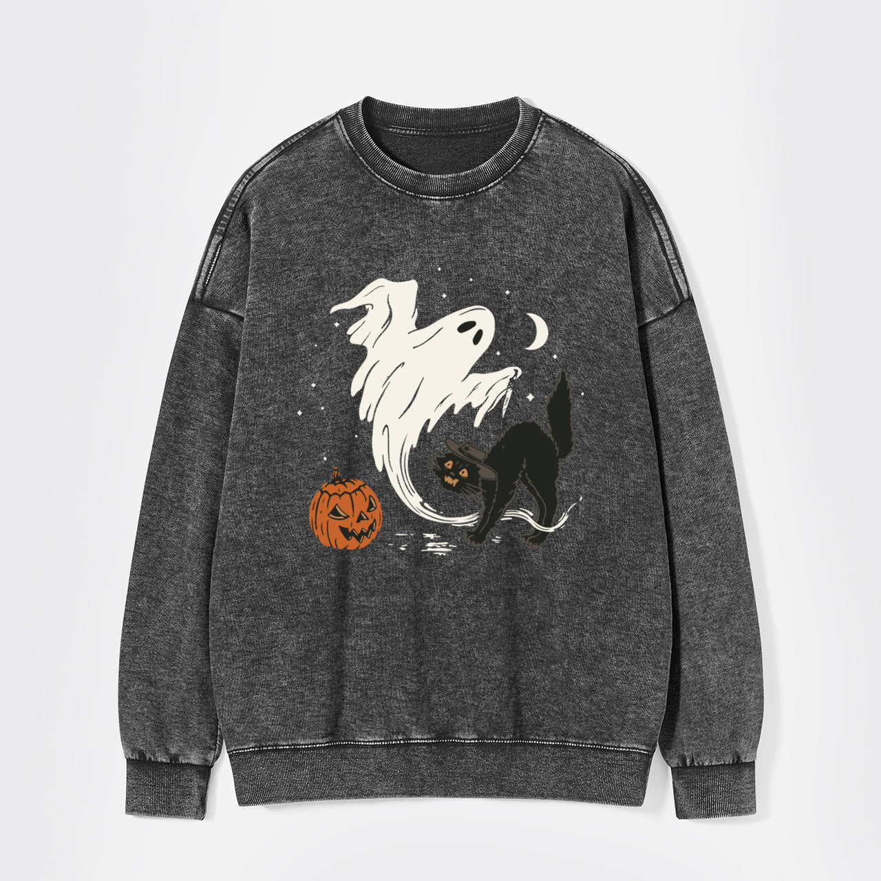 Ghost & Cat Halloween Washed Sweatshirts