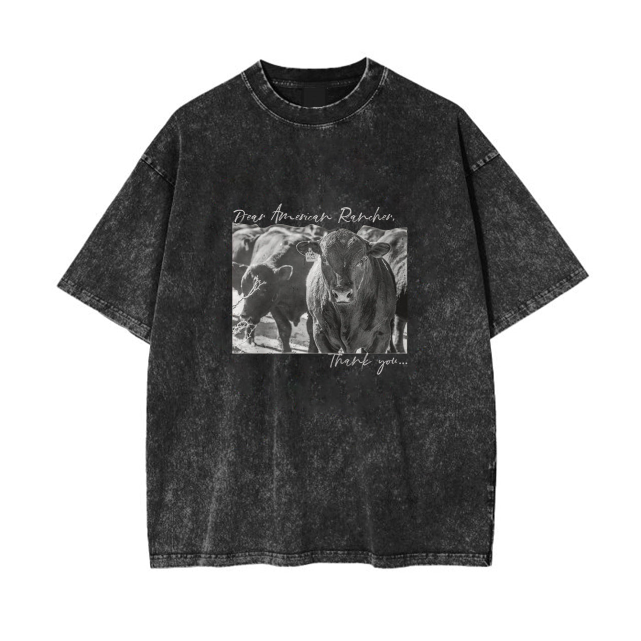 Thank a Rancher Western Angus Bull Garment-dye Tees