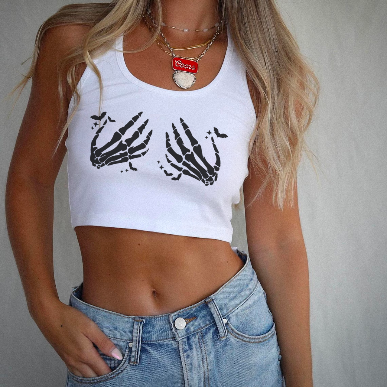 Skeleton Hand Racer Tank Top