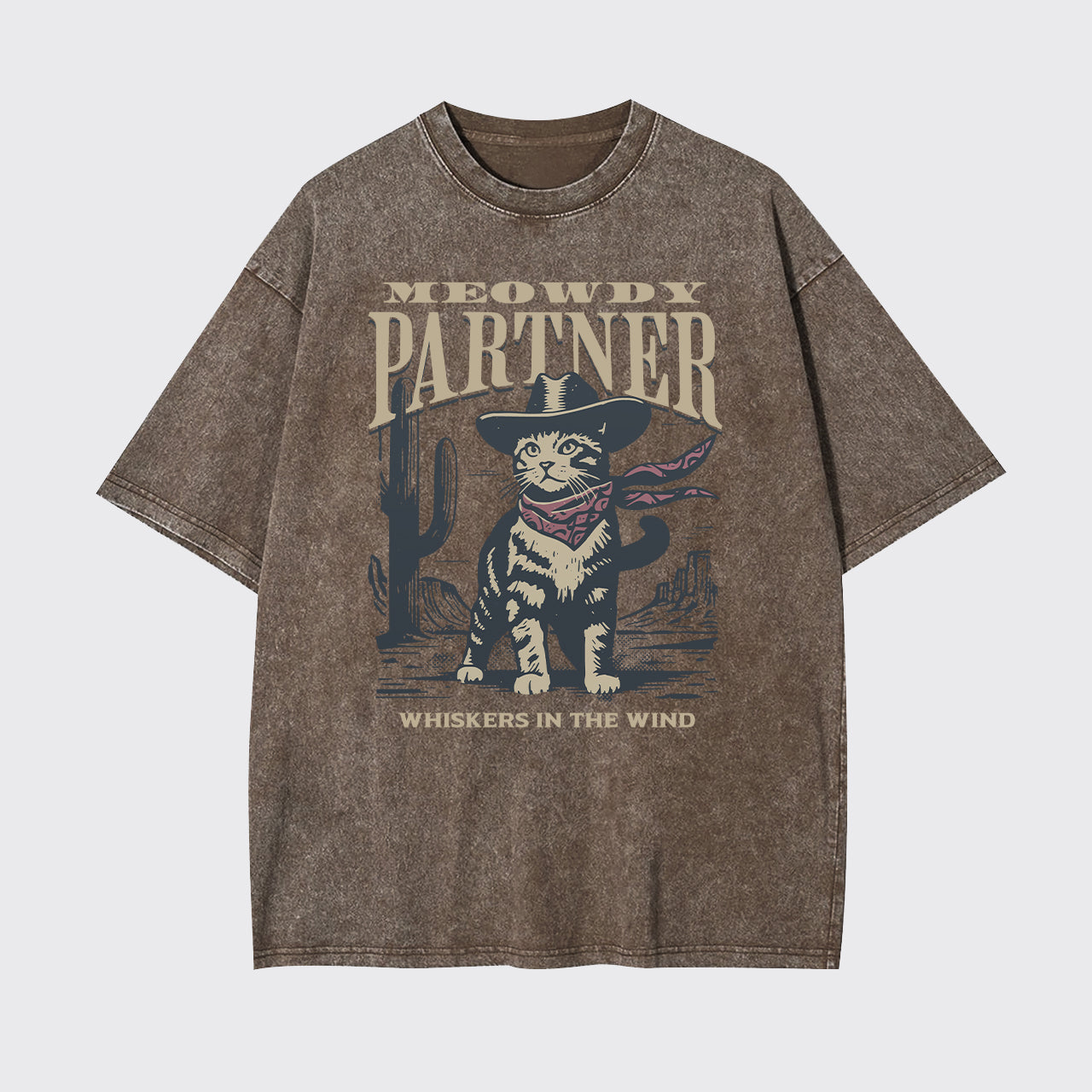 Meowdy Partner Cowboy Cat Garment-dye Tees