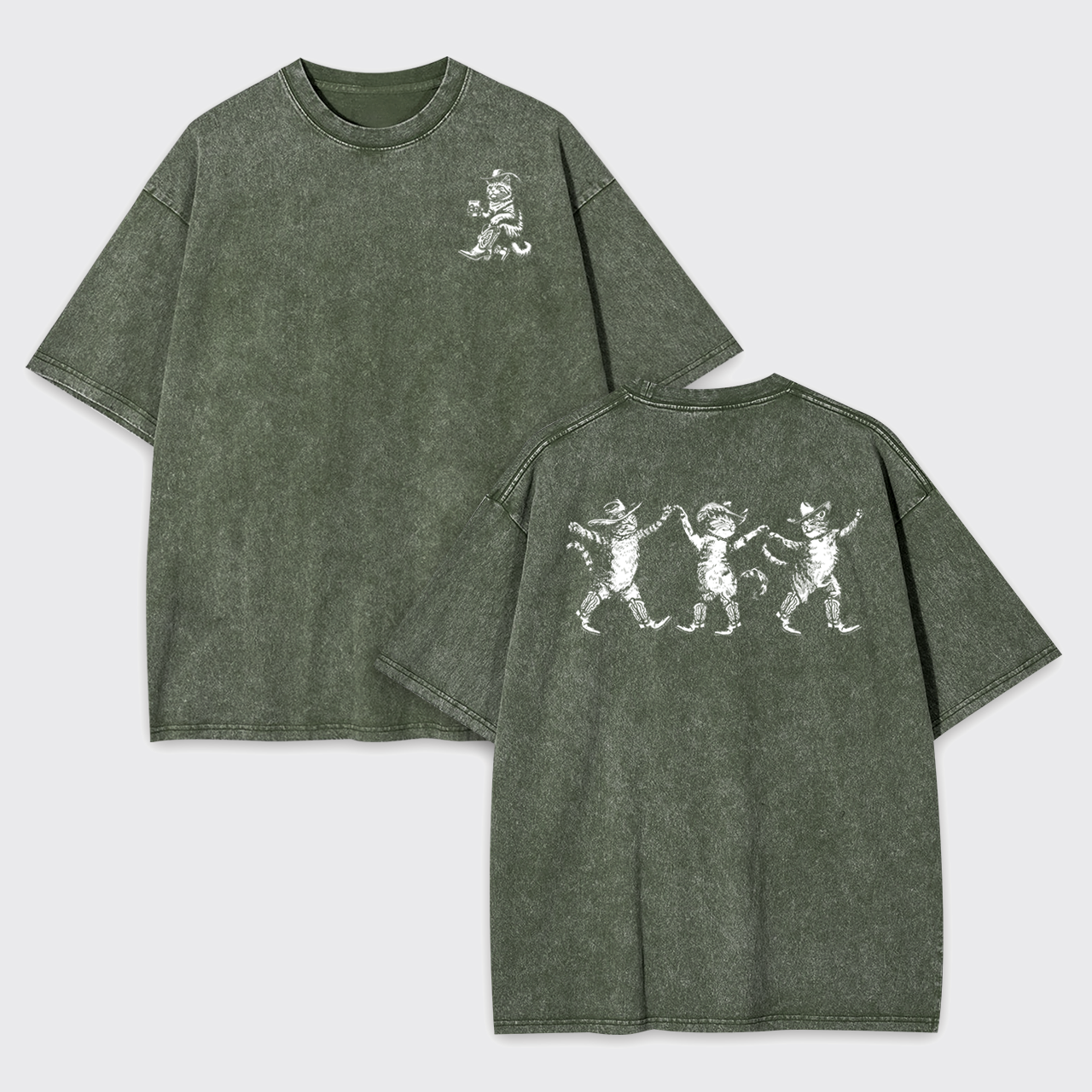 Bar Cowboy Cat Garment-dye Tees
