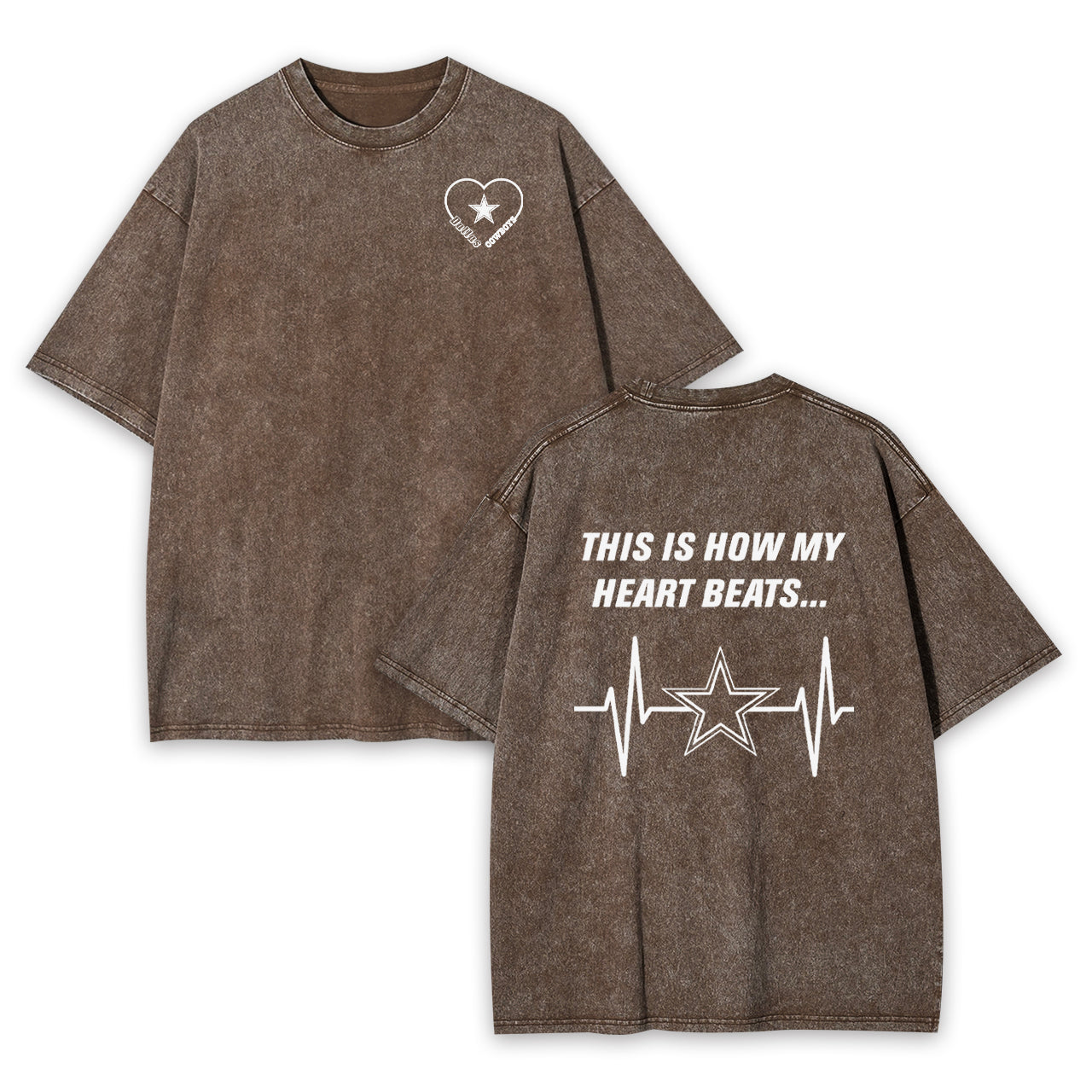 This is How My Heart Beats Dallas Cowboys Garment-dye Tees