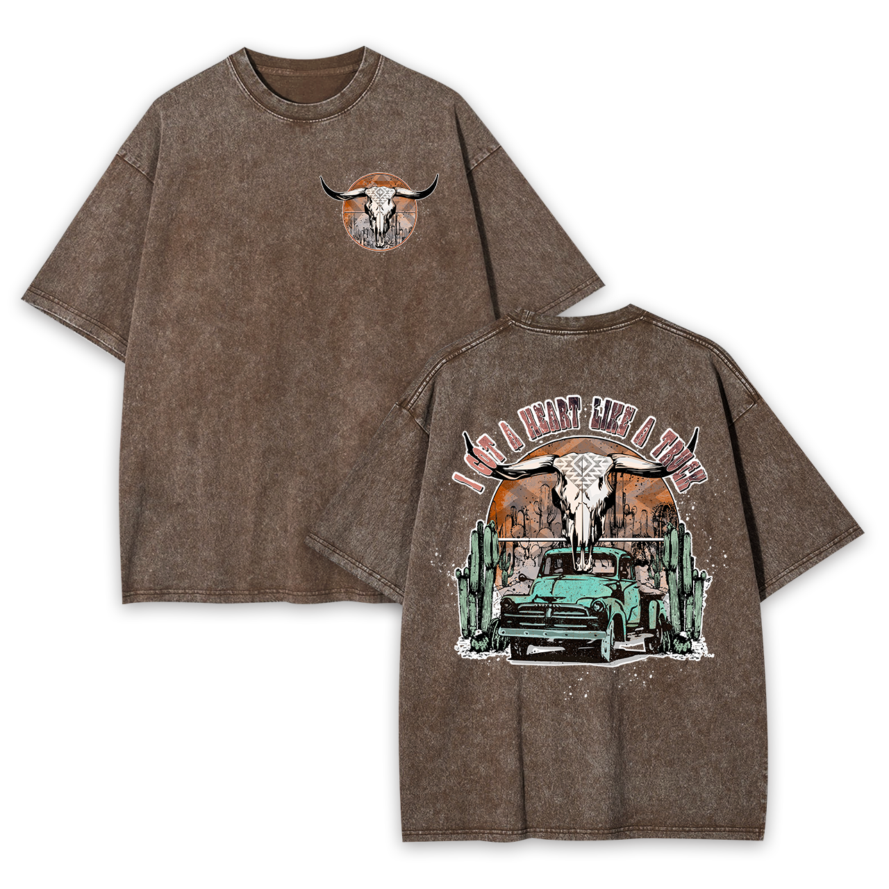 Heart Like A Truck Cowboy Garment-dye Tees