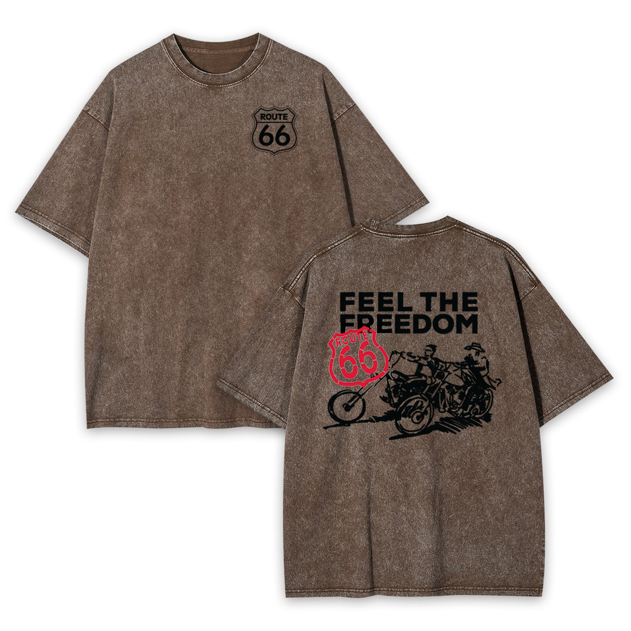 Route 66 Feel The Freedom Garment-dye Tees