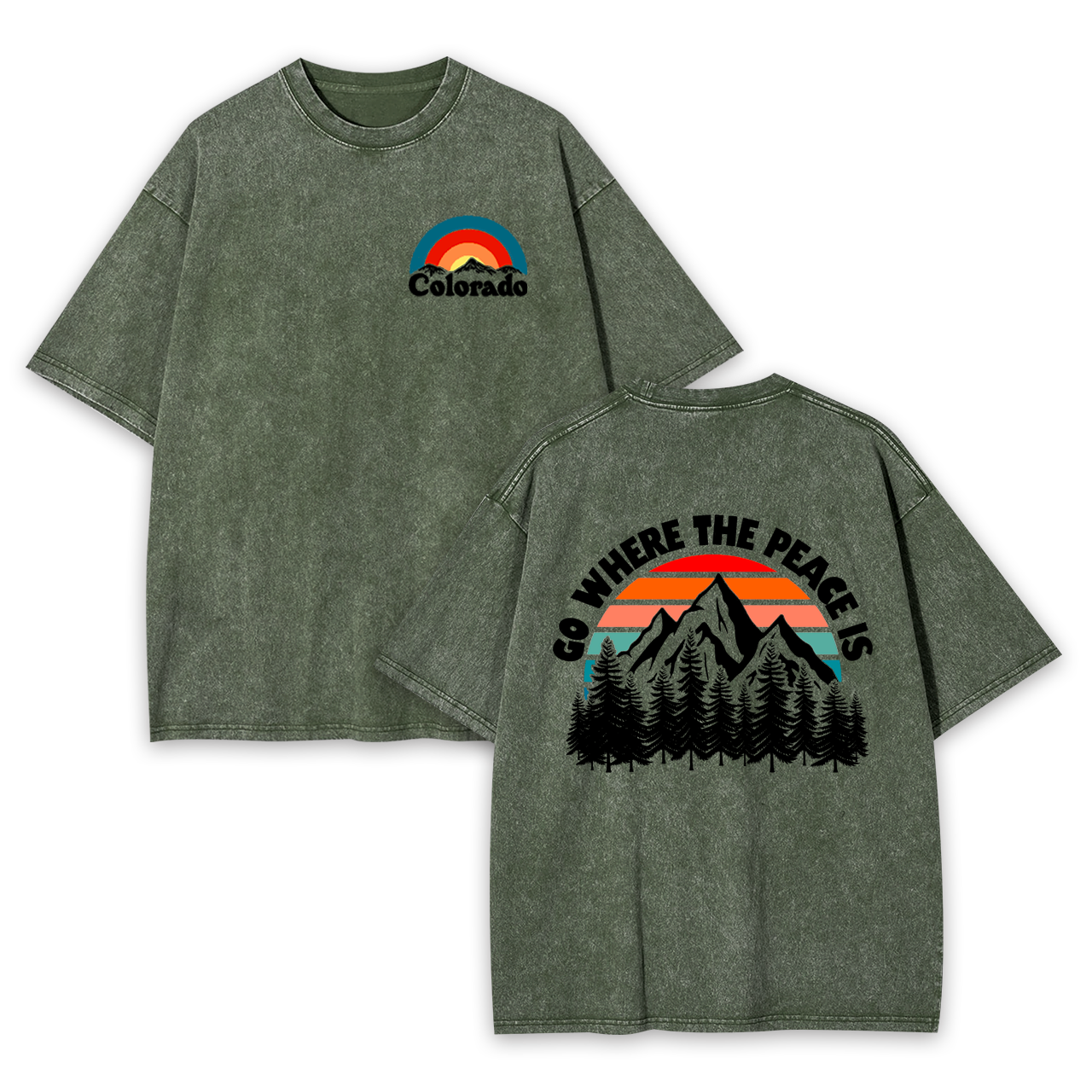 Colorado Vintage Mountain Garment-dye Tees