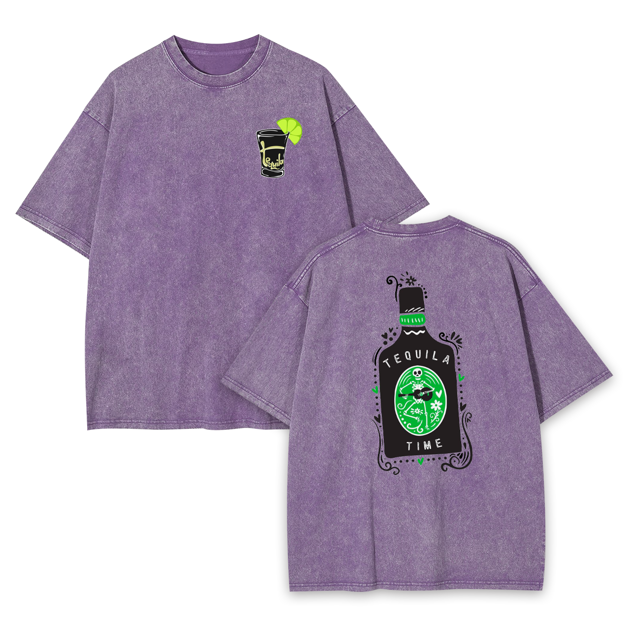 Green And Black Tequila Garment-dye Tees