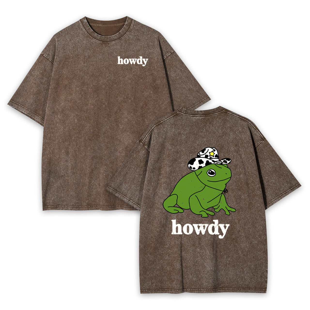 Howdy Cute Frog Garment-dye Tees