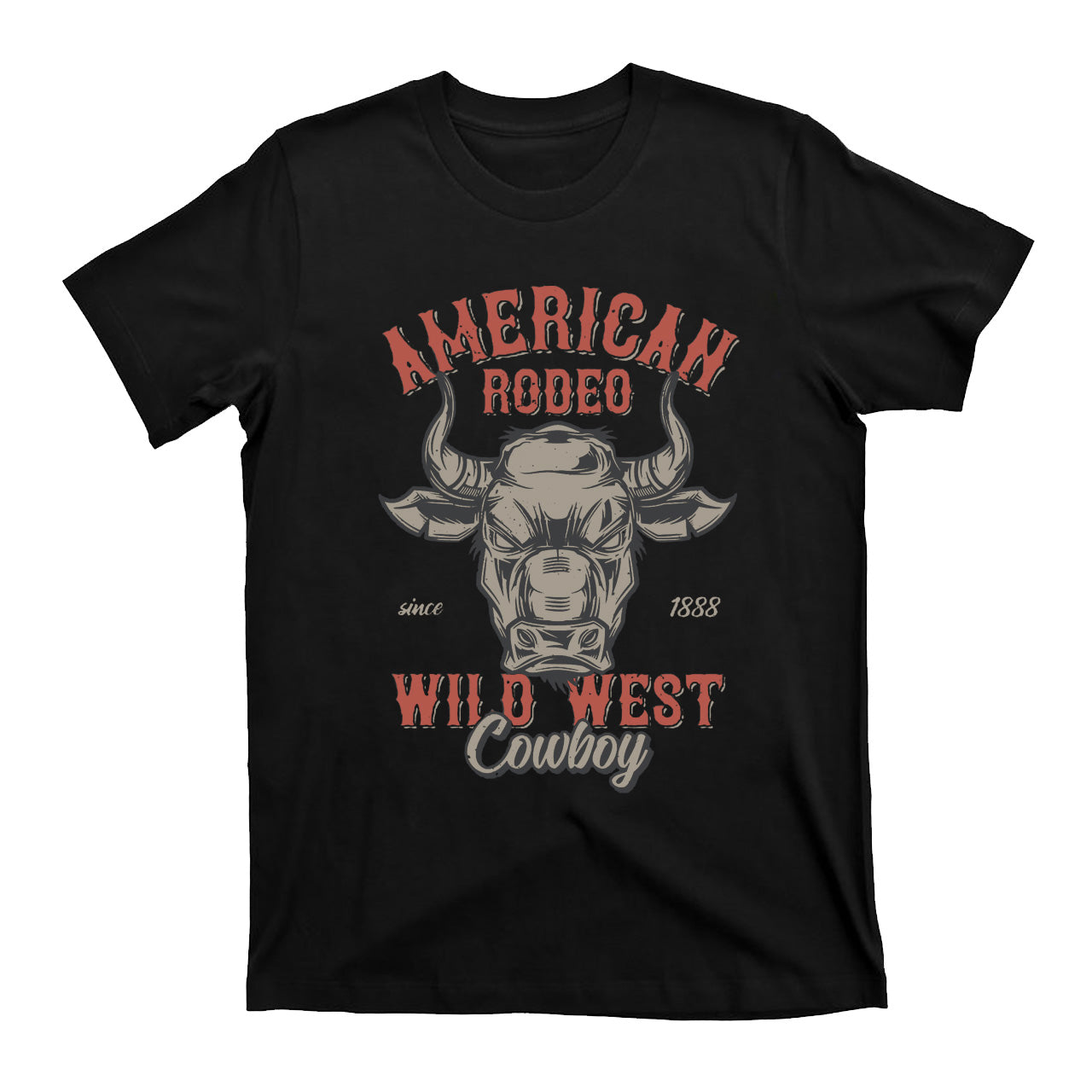 Men's Vintage Rodeo Cowboy Wild West Bull T-shirts