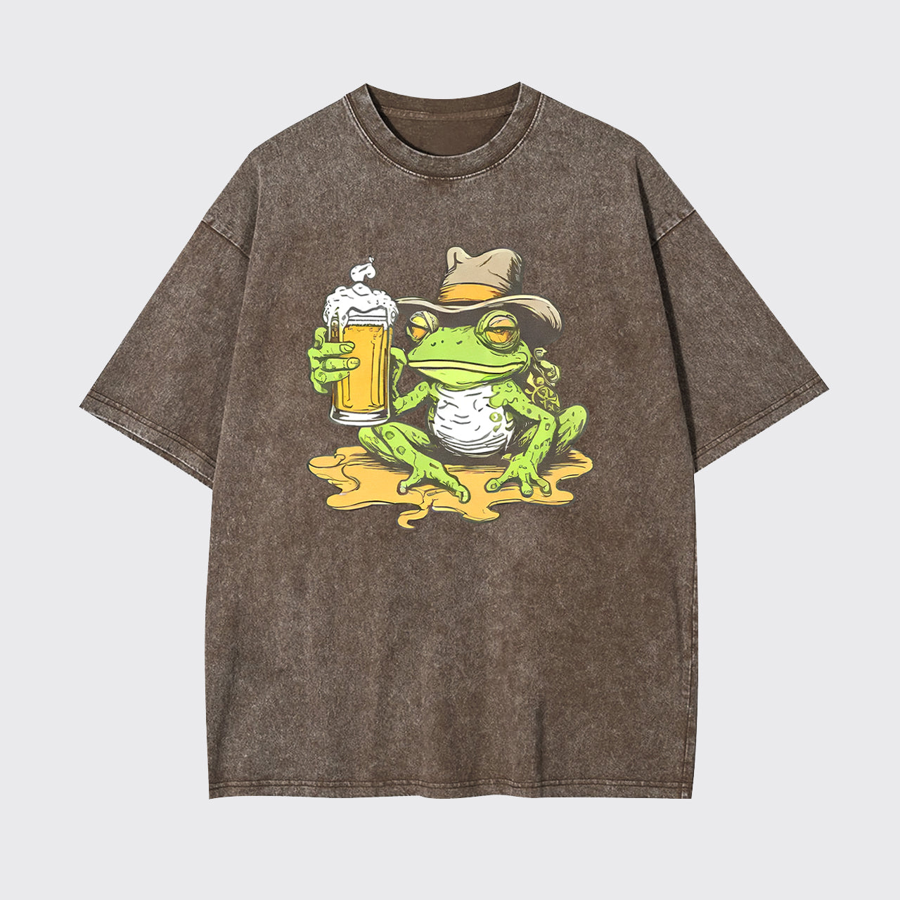 Frog And Beer Garment-dye Tees