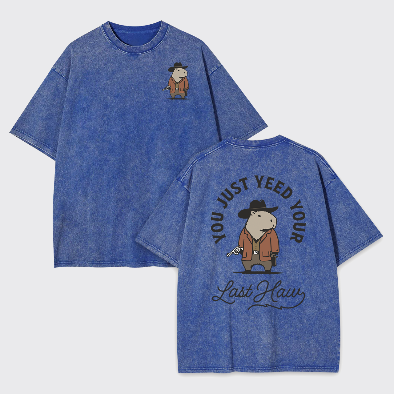 Funny Capybara Cowboy Garment-dye Tees