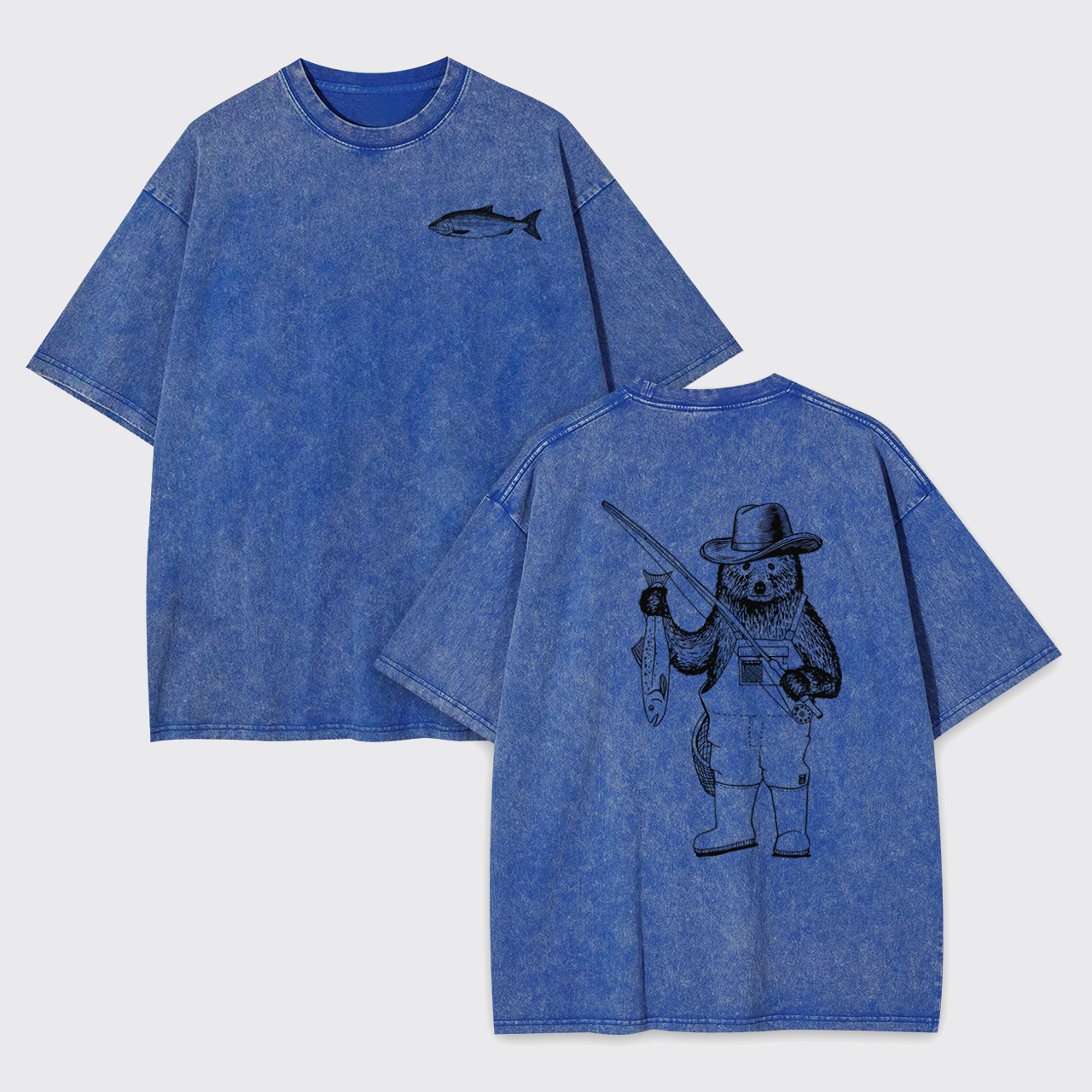 Fishing Bear Garment-dye Tees