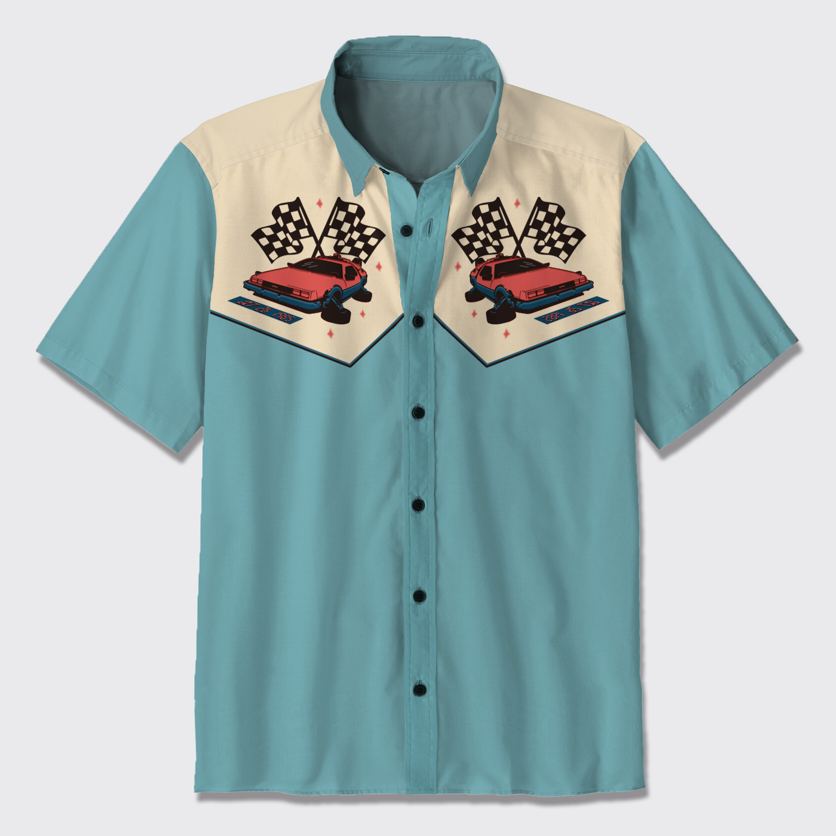 Cheering Race Car Button Up Shirts