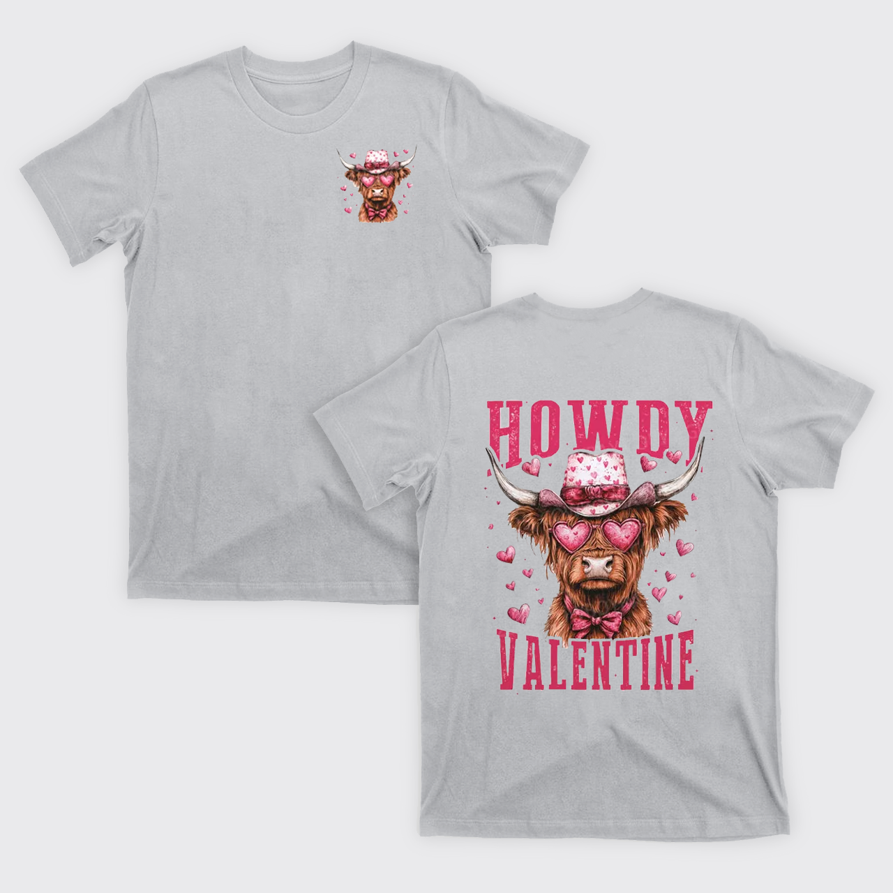 Valentine Highland Cow T-Shirts