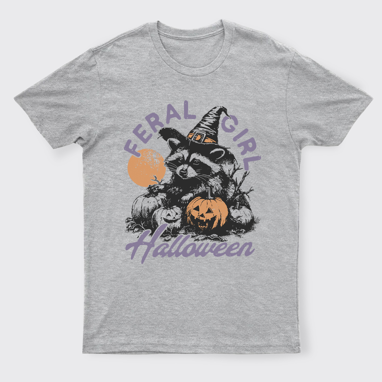 Halloween Feral Girl Raccoon T-Shirts