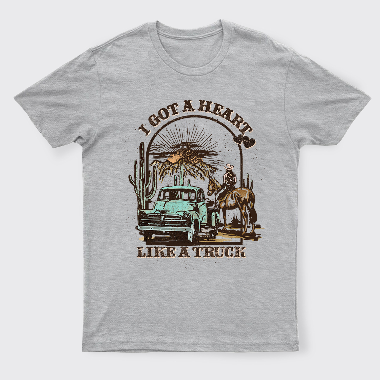 Heart Like A Truck Western Sunset T-Shirts
