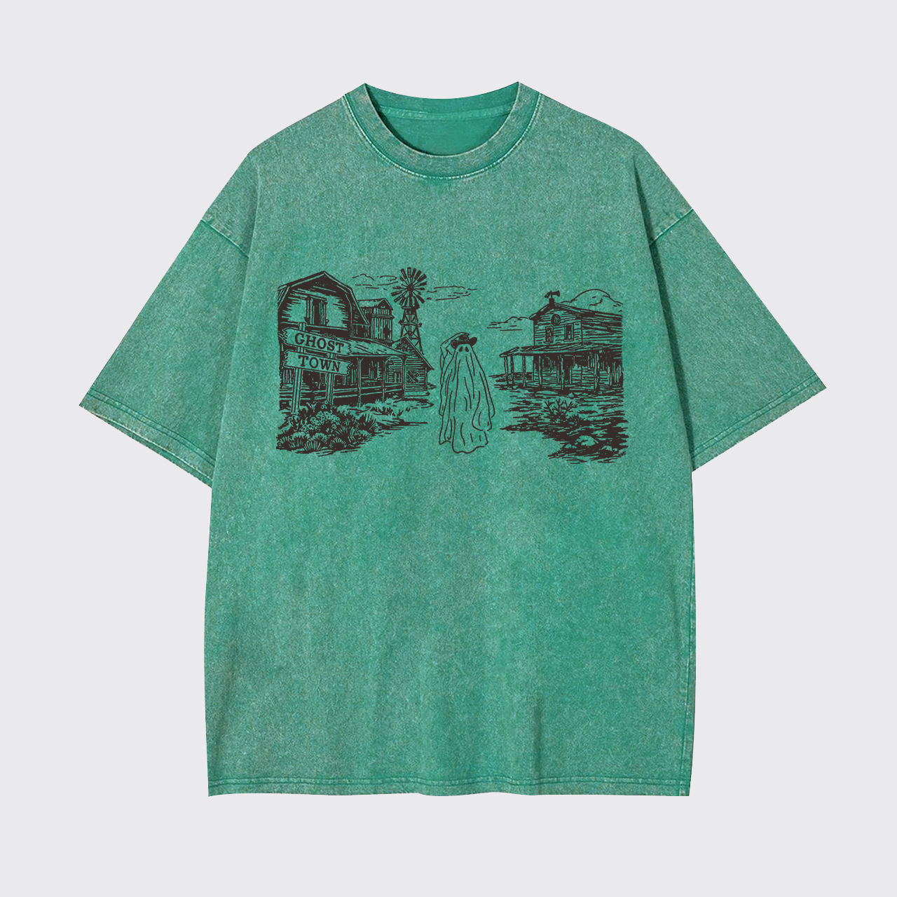Western Halloween Ghost Town Garment-dye Tees