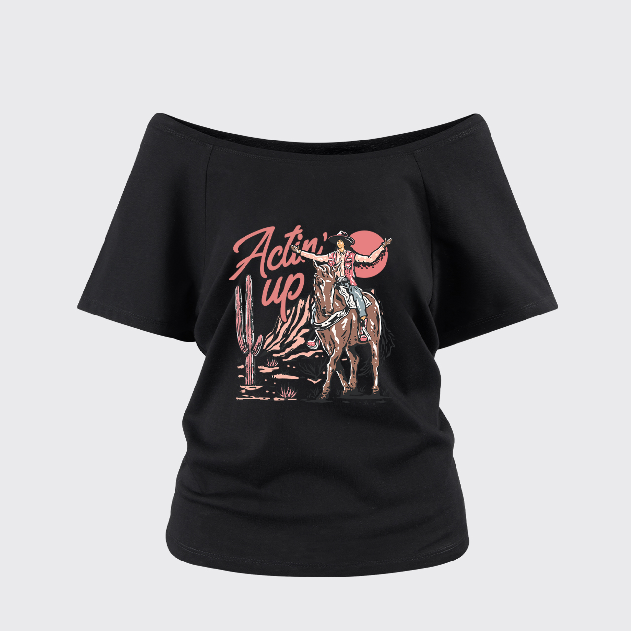 Country Concert Cowgirl Off Shoulder Top