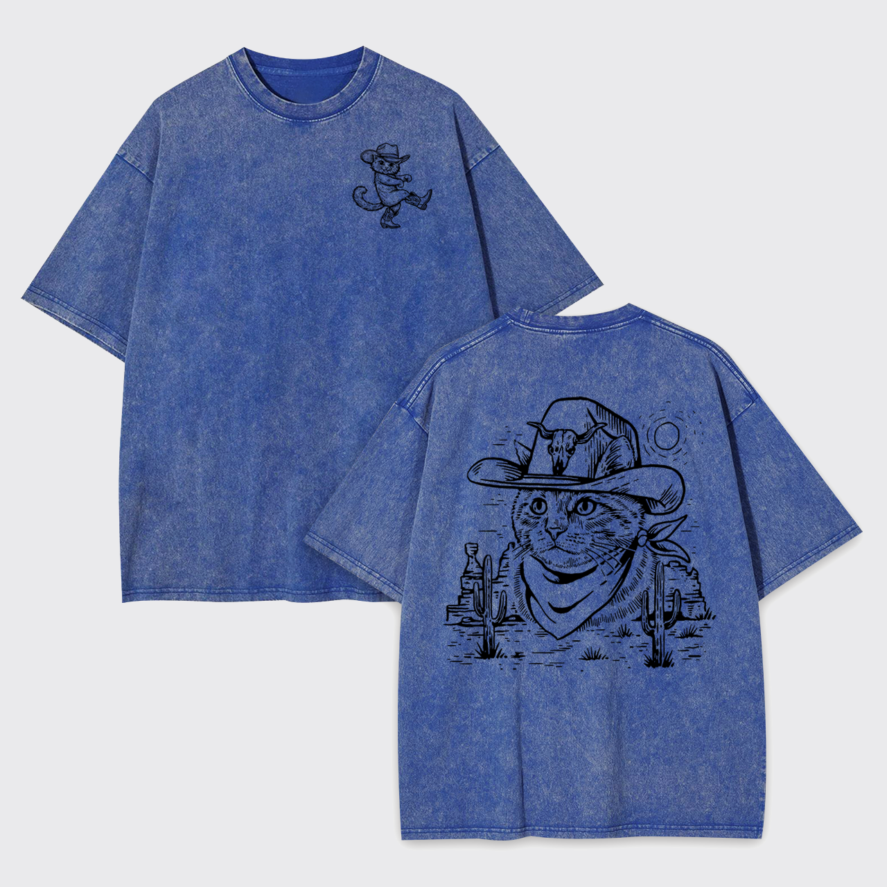 Meowhaw Country Cat Garment-dye Tees