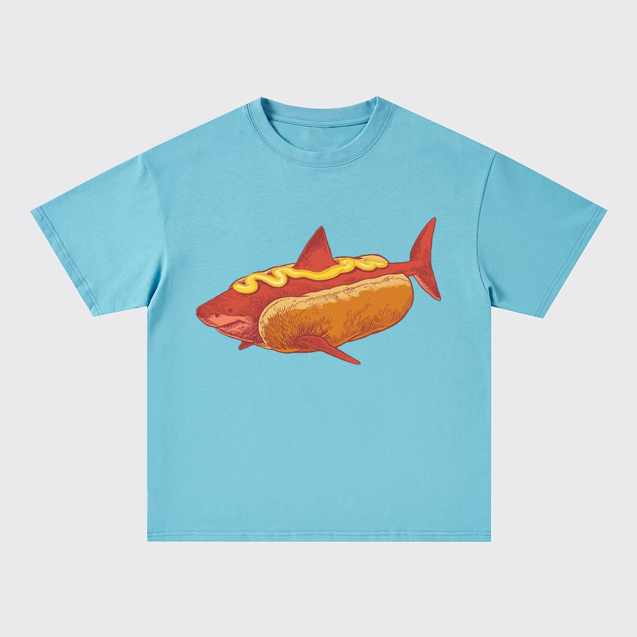 Hot Dog Shark Oversize T-Shirts