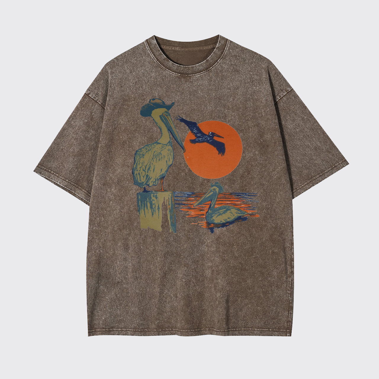 Western Sunset Cowboy Pelican Garment-dye Tees