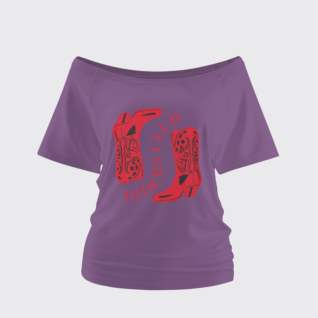 Cowgirl Boots Off Shoulder Top