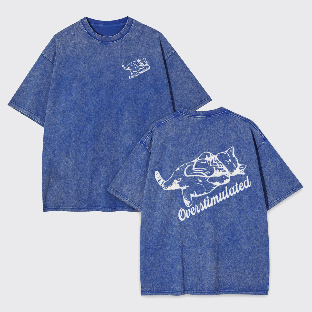 Overstimulated Cowboy Cat Garment-dye Tees