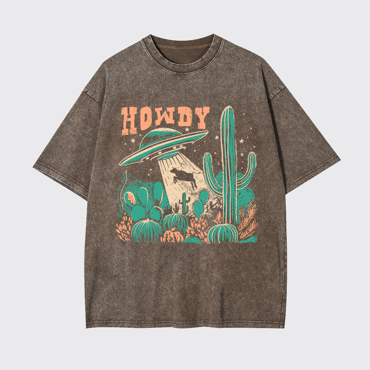 Howdy,Cow Abduction Garment-dye Tees
