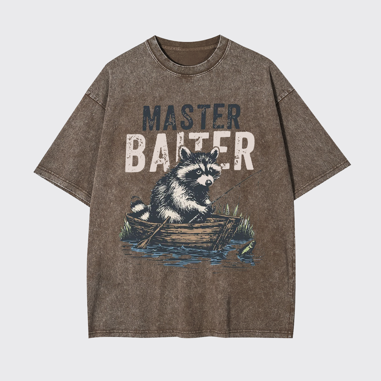 Funny Raccoon Bass Fishing Garment-dye Tees