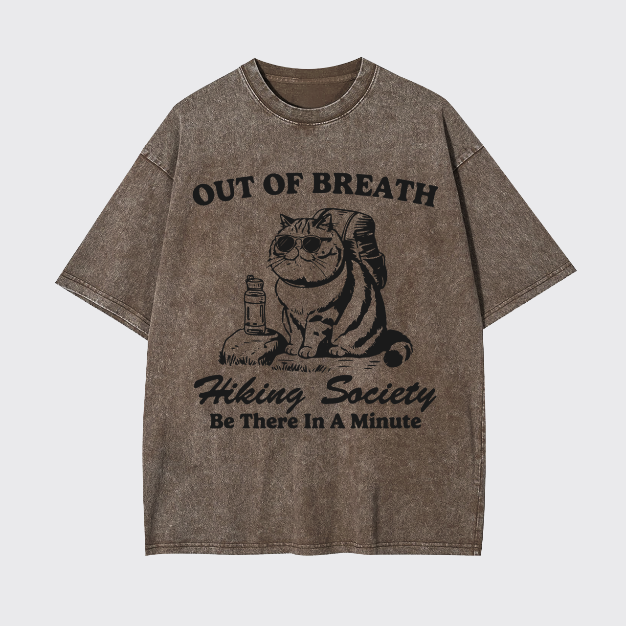 Out of Breath Hiking Cat Garment-dye Tees