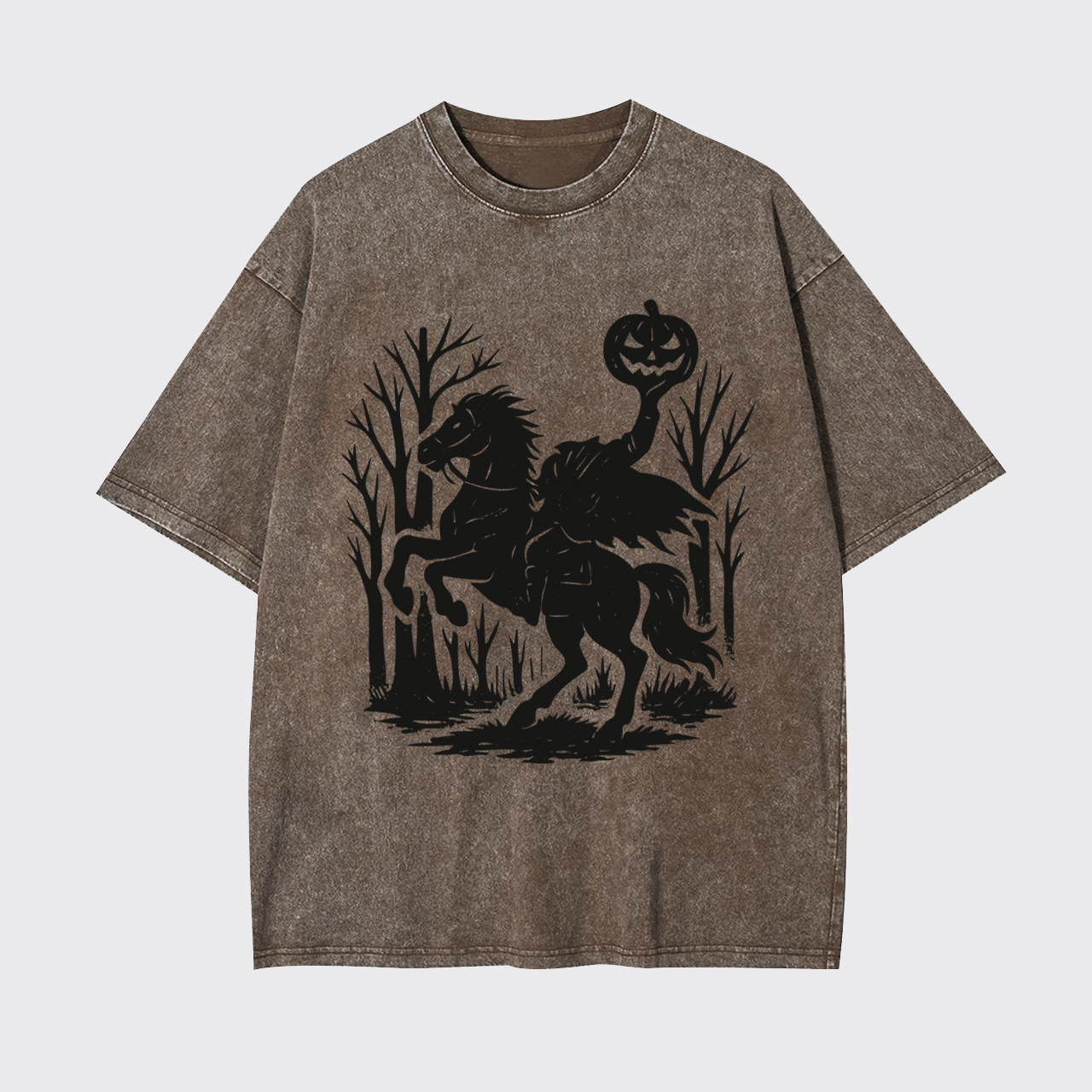 Halloween Scary Headless Horseman Garment-dye Tees