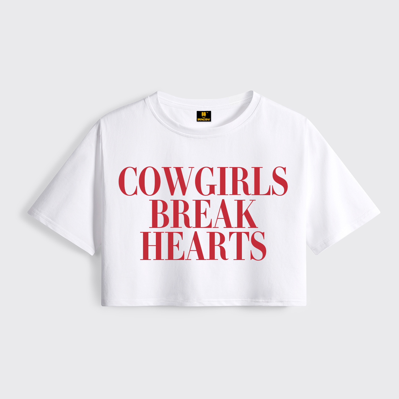 Cowgirls Break Hearts Cropped Boxy Tee