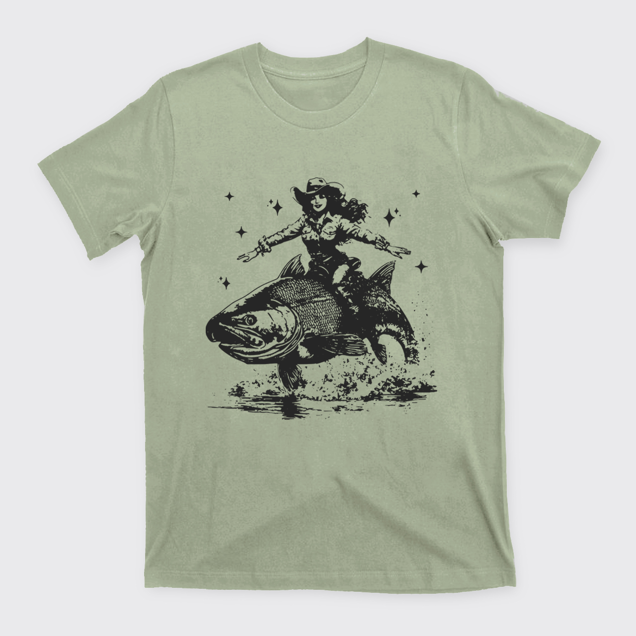 Cowgirl Riding A Fish T-Shirts