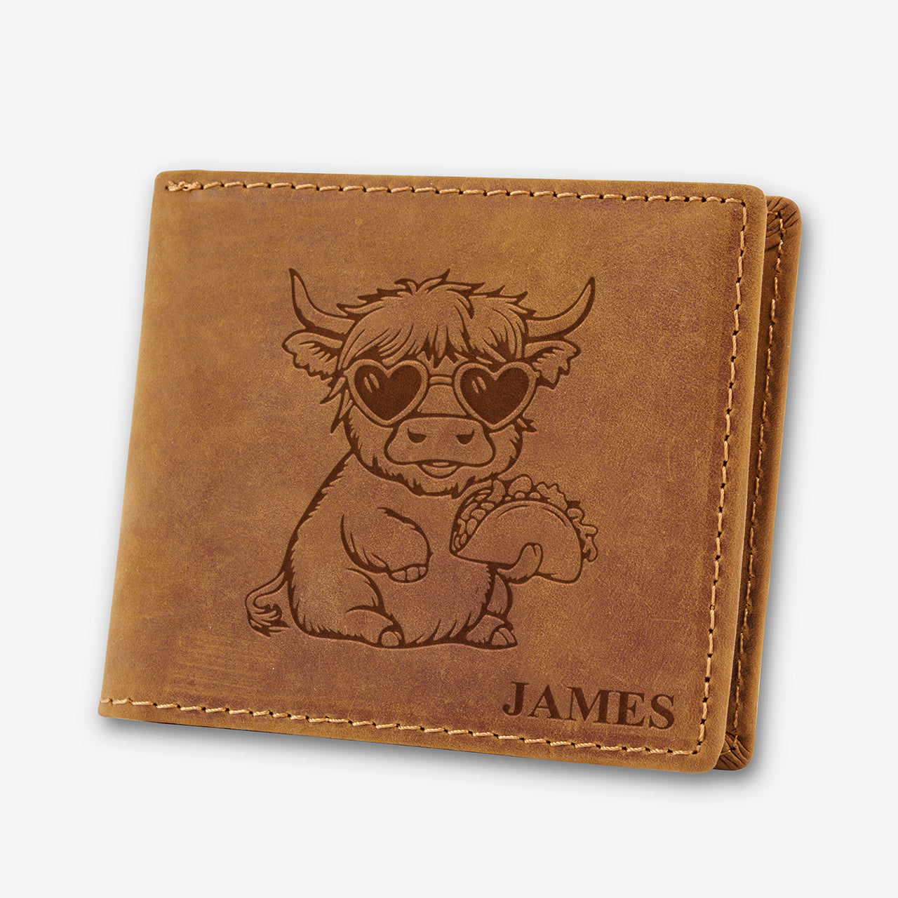 Personalized Vintage Leather Wallet_Cow