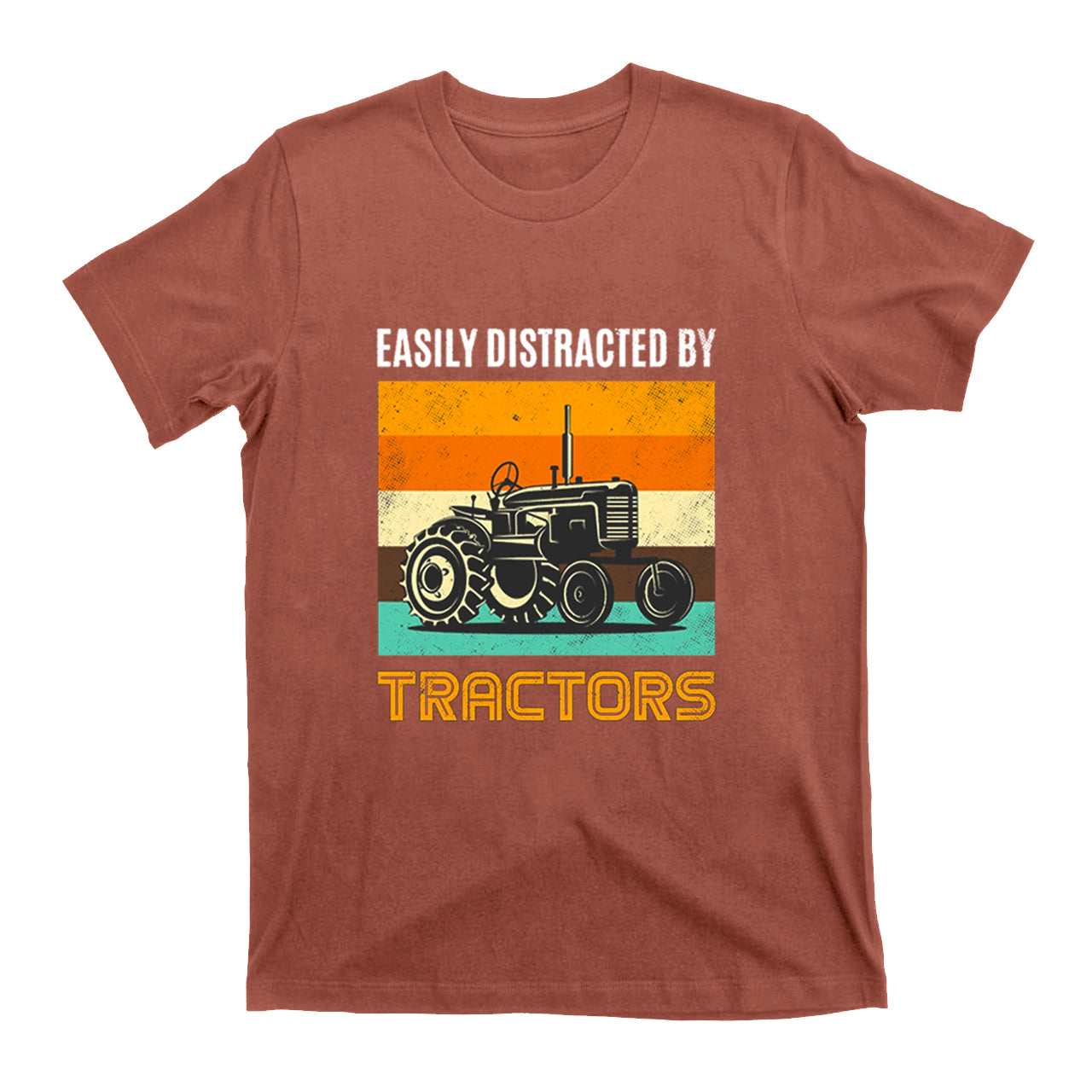 Easily Distracted By Tractors Funny T-shirt