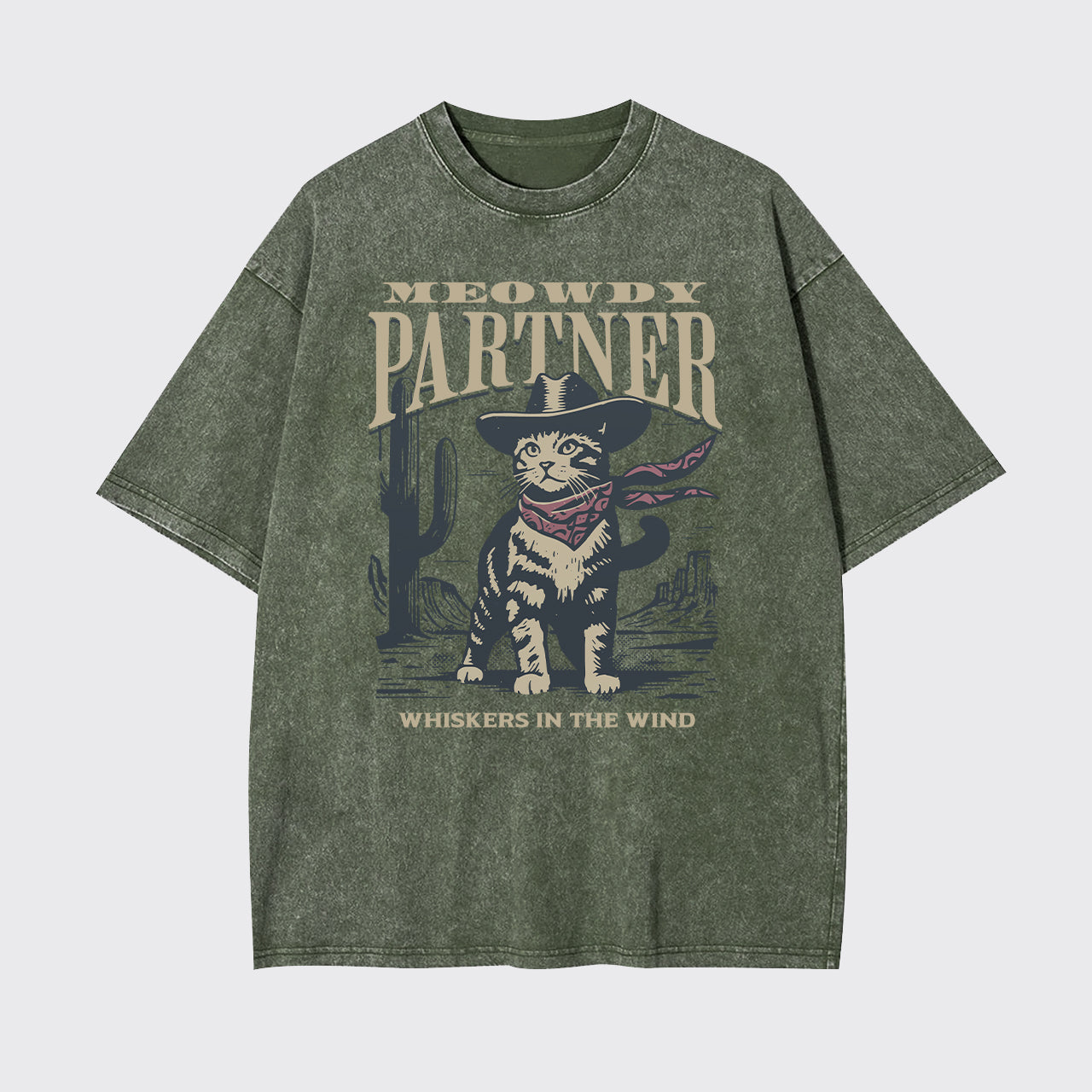 Meowdy Partner Cowboy Cat Garment-dye Tees