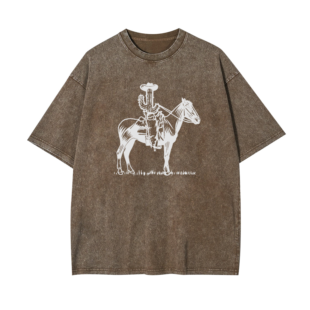 Western Cactus On Horseback Garment-dye Tees