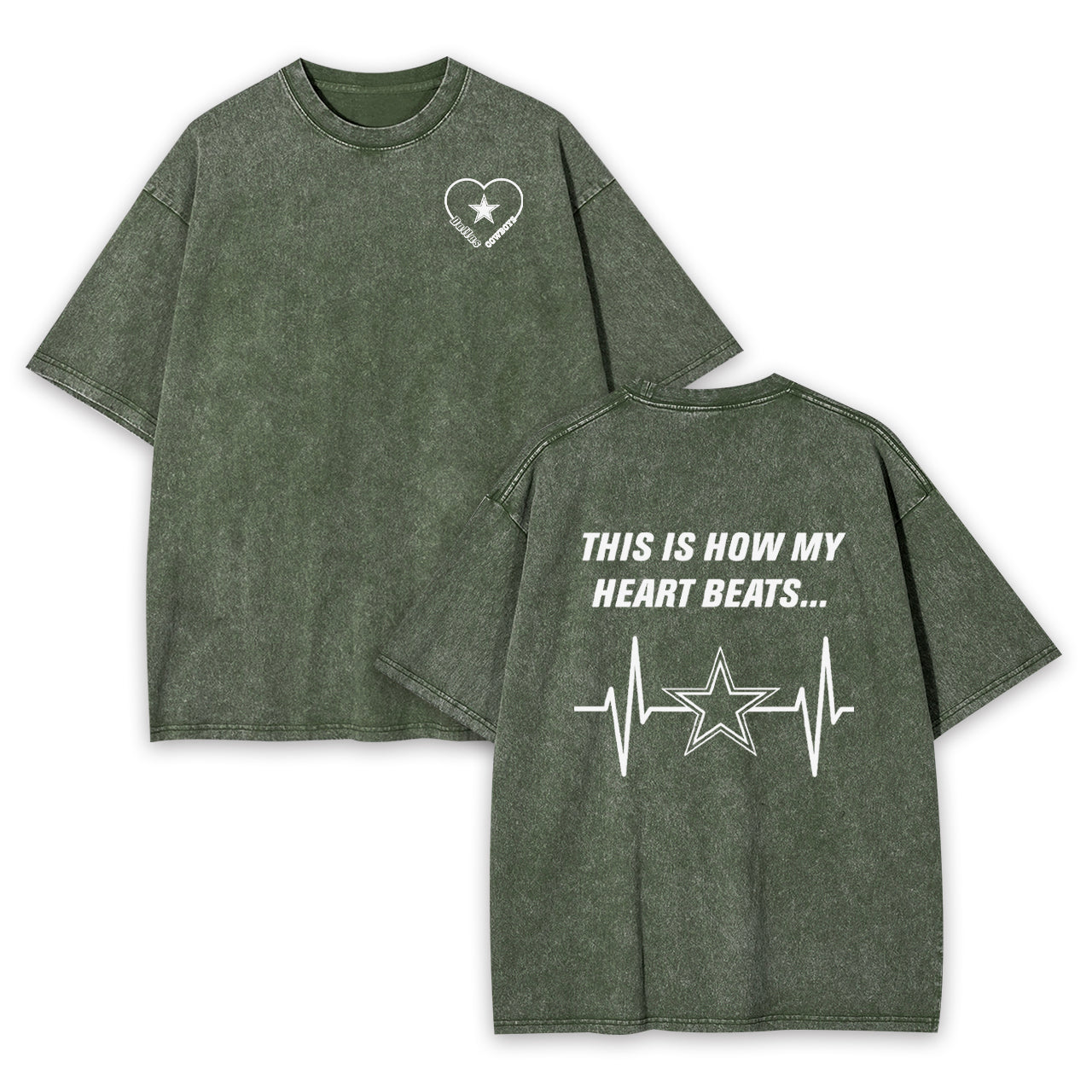 This is How My Heart Beats Dallas Cowboys Garment-dye Tees