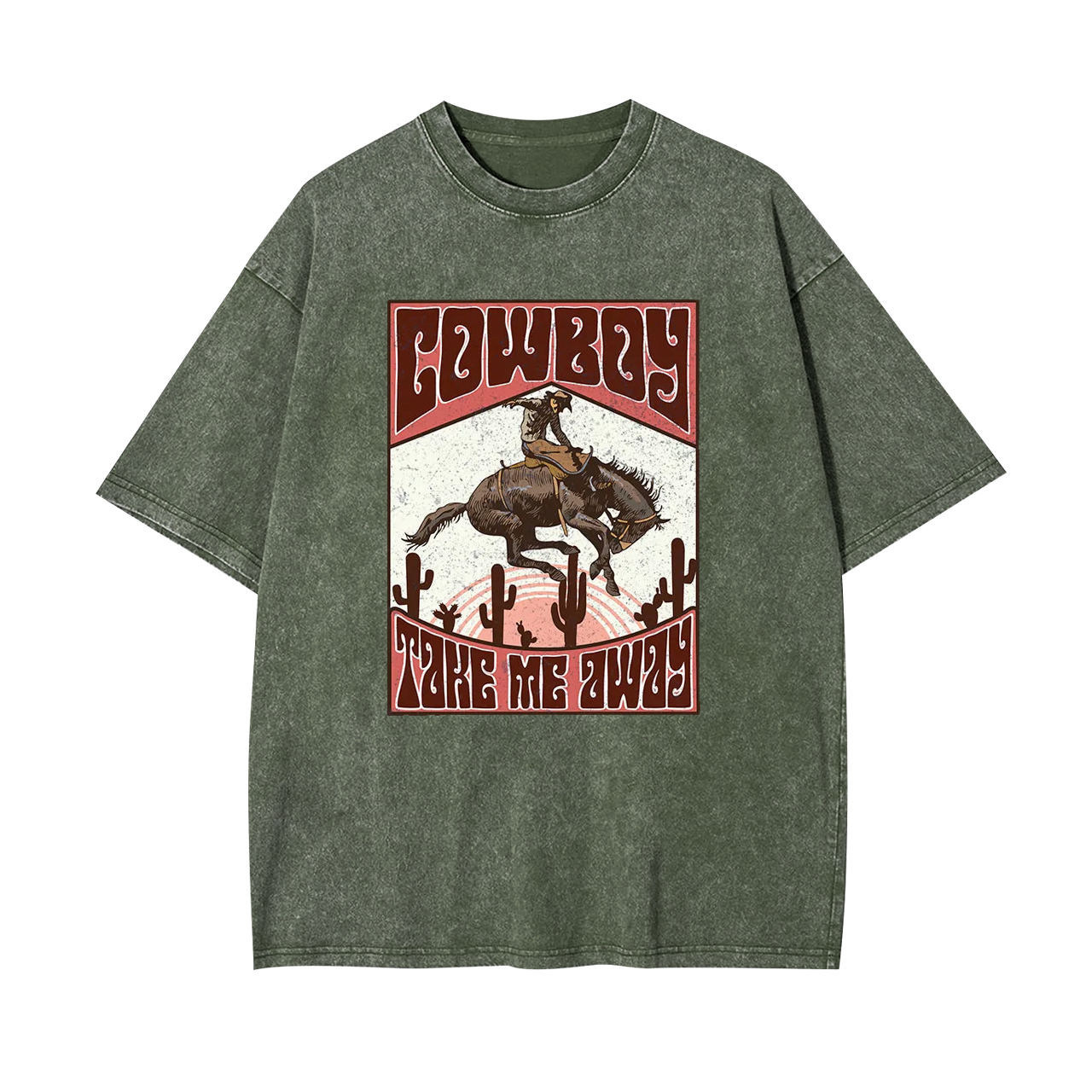 Cowboy Take Me Away Horse Riding Vintage Garment-dye Tees