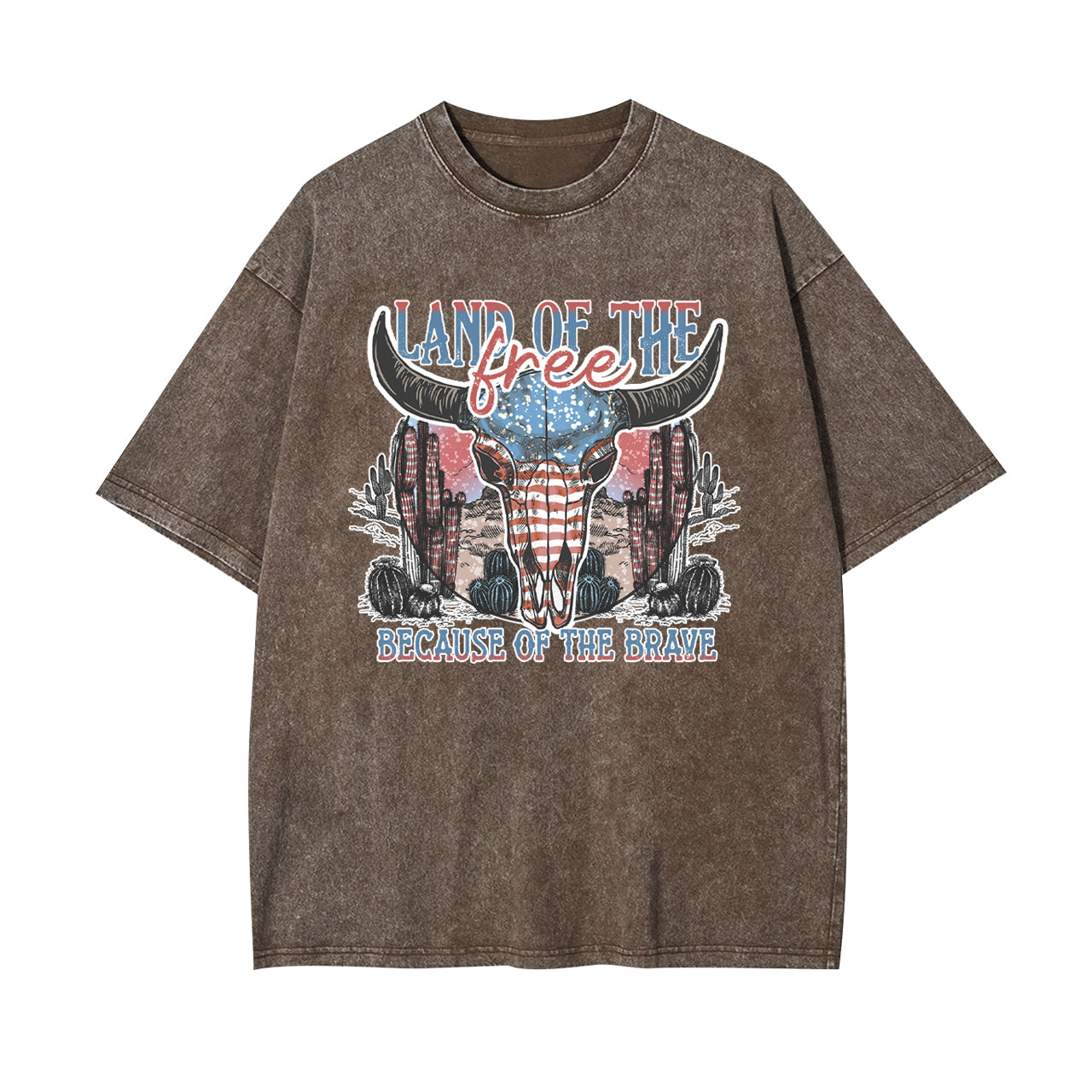 4th Of July And Cow Skull Garment-dye Tees