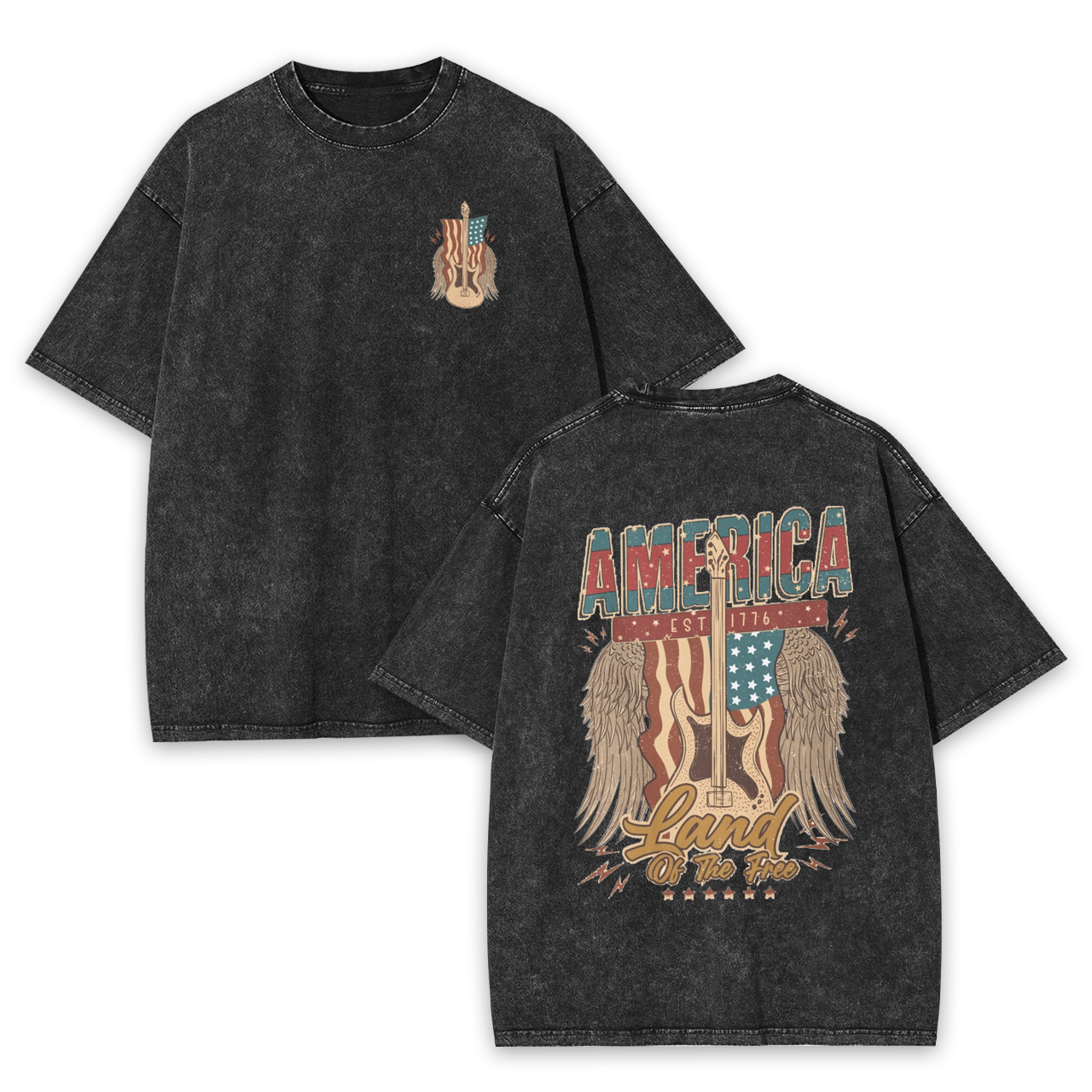 4th of July,Land Of The Free Garment-dye Tees