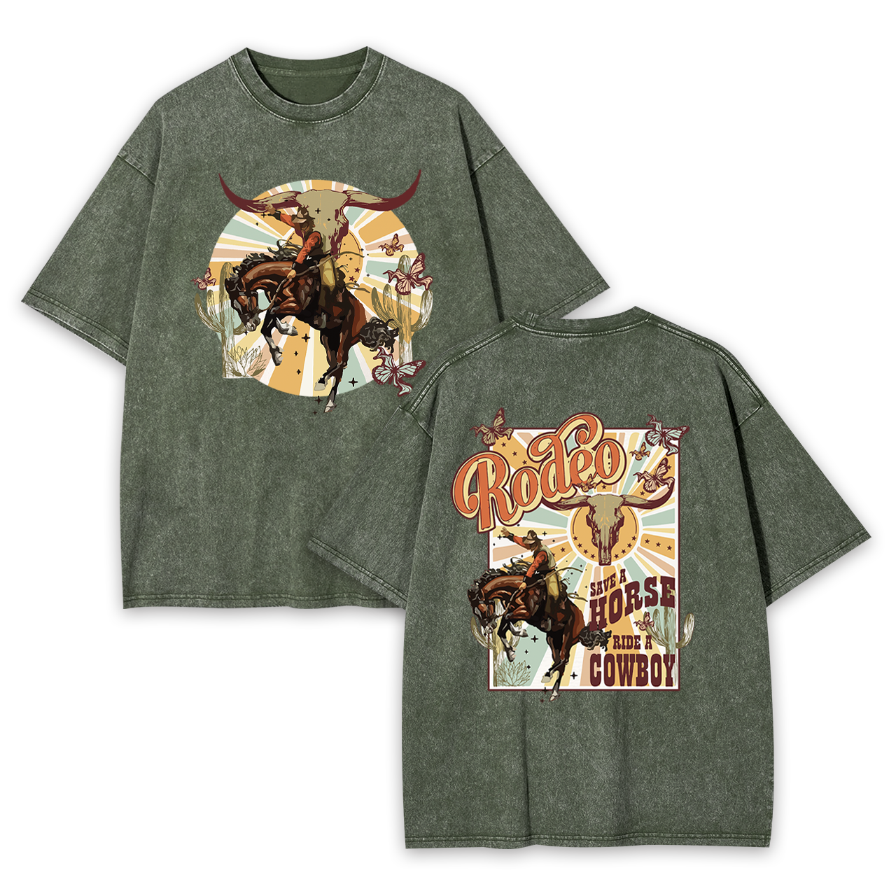 Save A Horse Ride A Cowboy Cowboy Garment-dye Tees