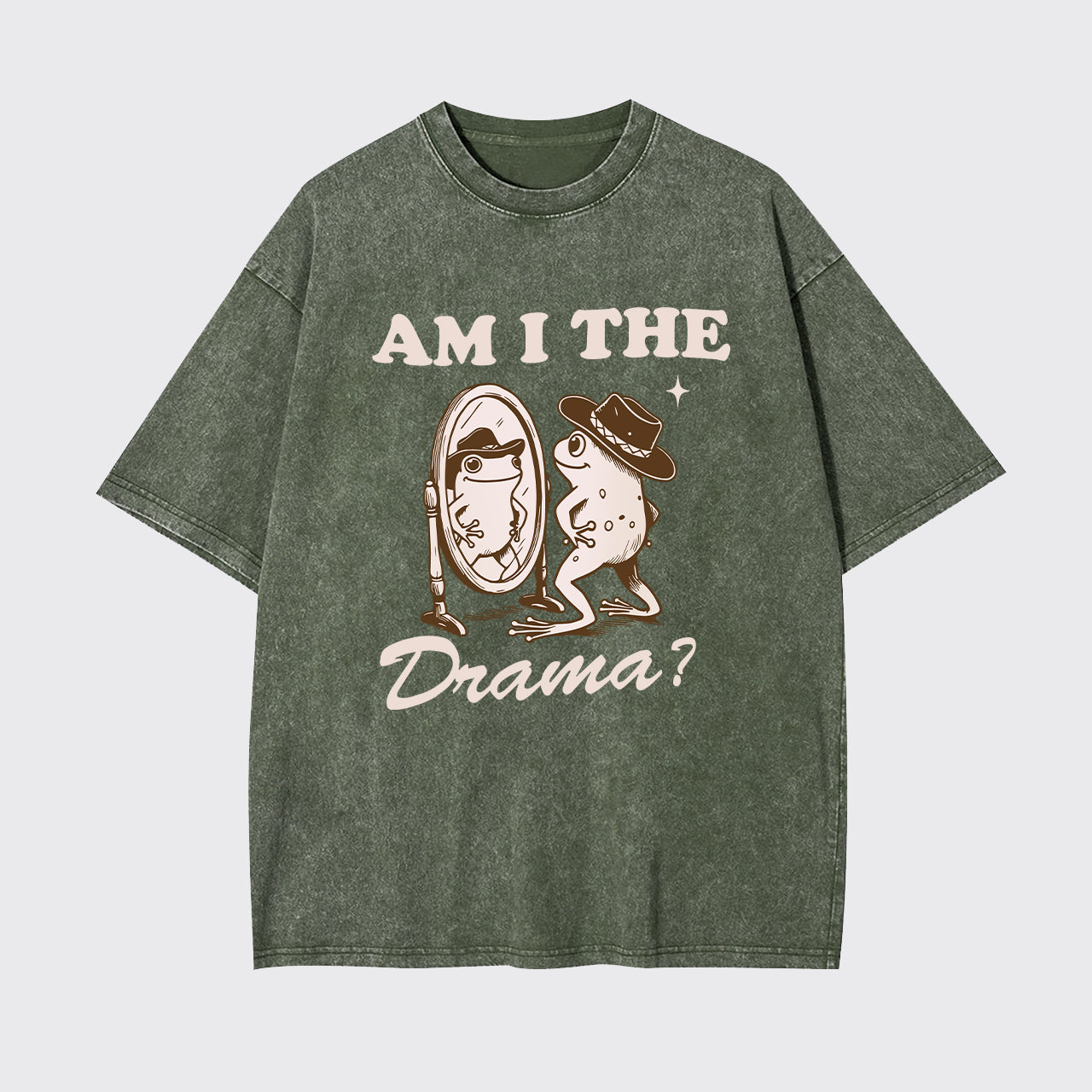 Vintage Retro Funny Frog Garment-dye Tees