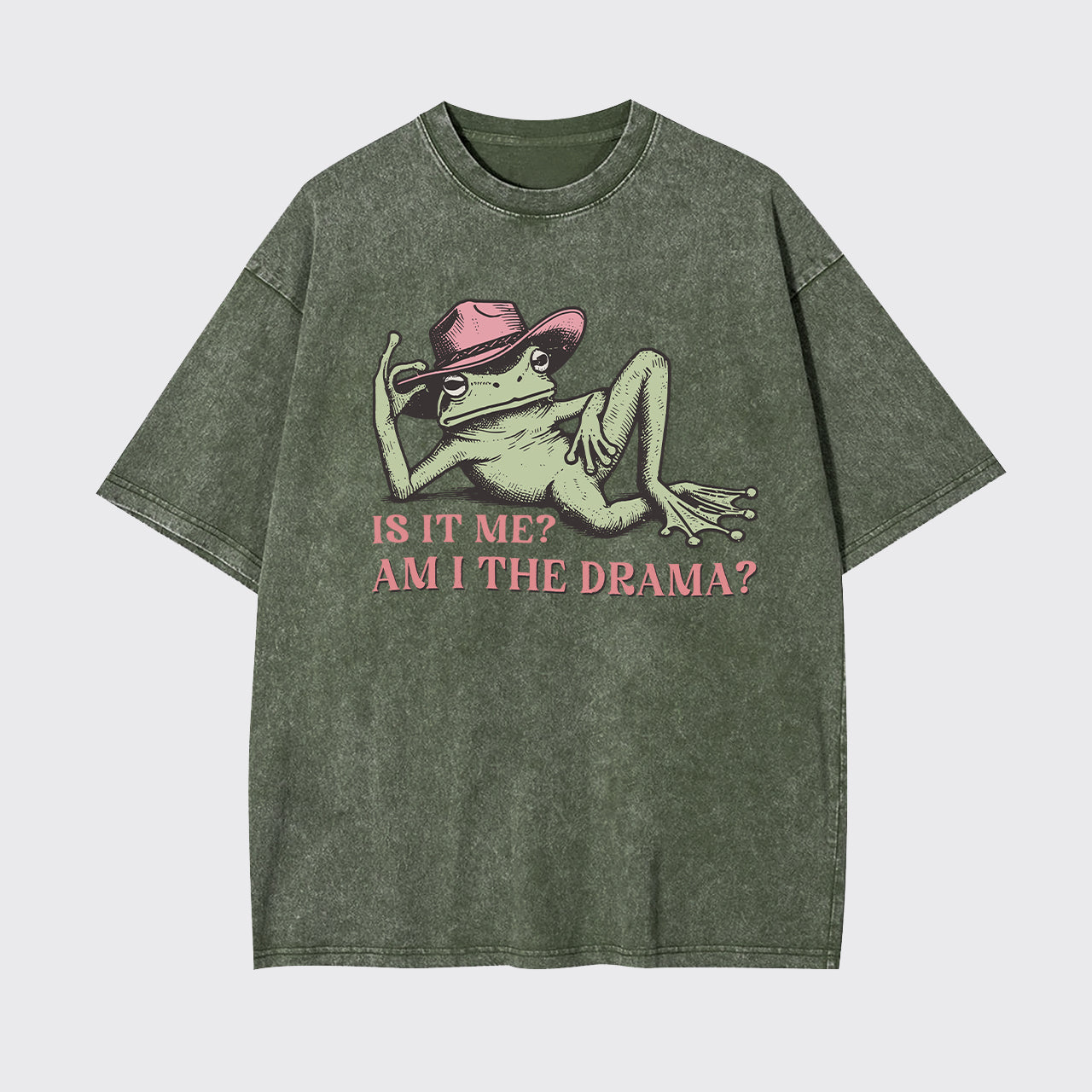 Funny Frog Am I The Drama?" Garment-dye Tees"