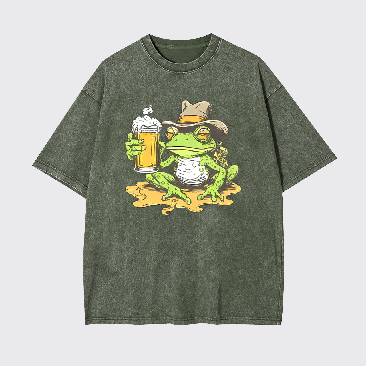 Frog And Beer Garment-dye Tees