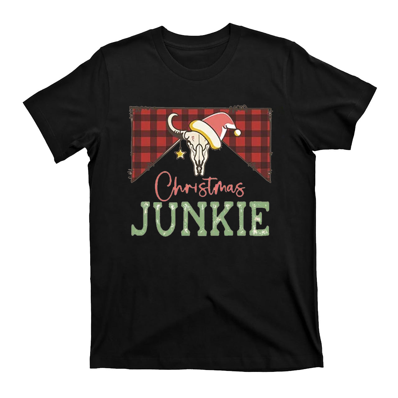 Christmas Junkie Western Cowboy T-Shirts
