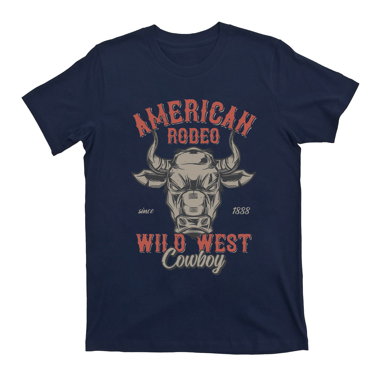 Men's Vintage Rodeo Cowboy Wild West Bull T-shirts